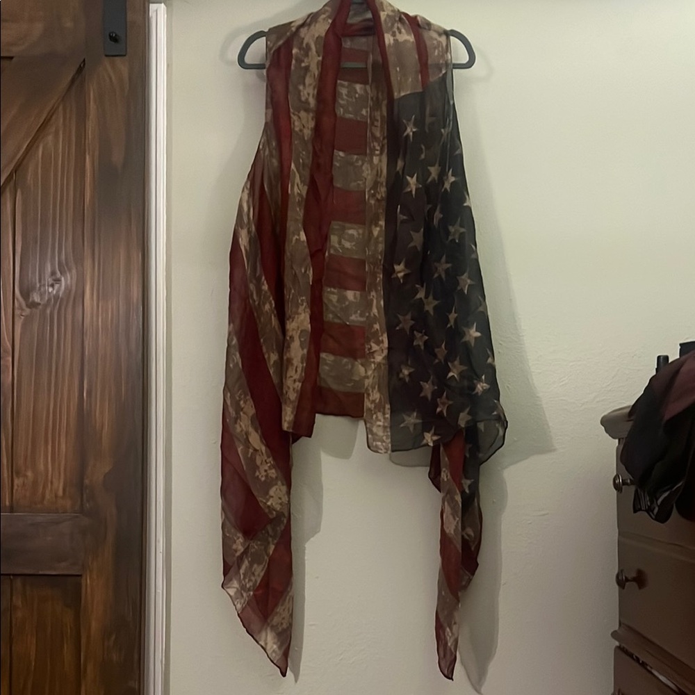 American Flag Pattern vest/ shawl